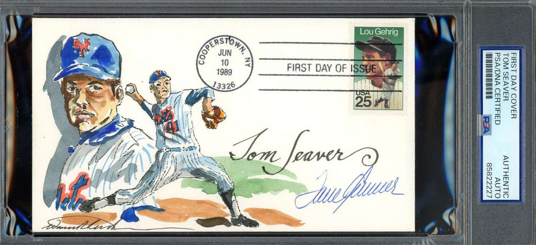 Tom Seaver PSA DNA Signed 1989 Wild Horse Cache FDC Hi Quality Hand Painted