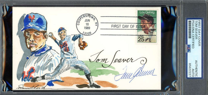 Tom Seaver PSA DNA Signed 1989 Wild Horse Cache FDC Hi Quality Hand Painted