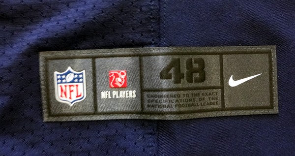 Seattle Seahawks Russell Wilson Signed Blue Nike Elite Jersey Size 48 RW Holo