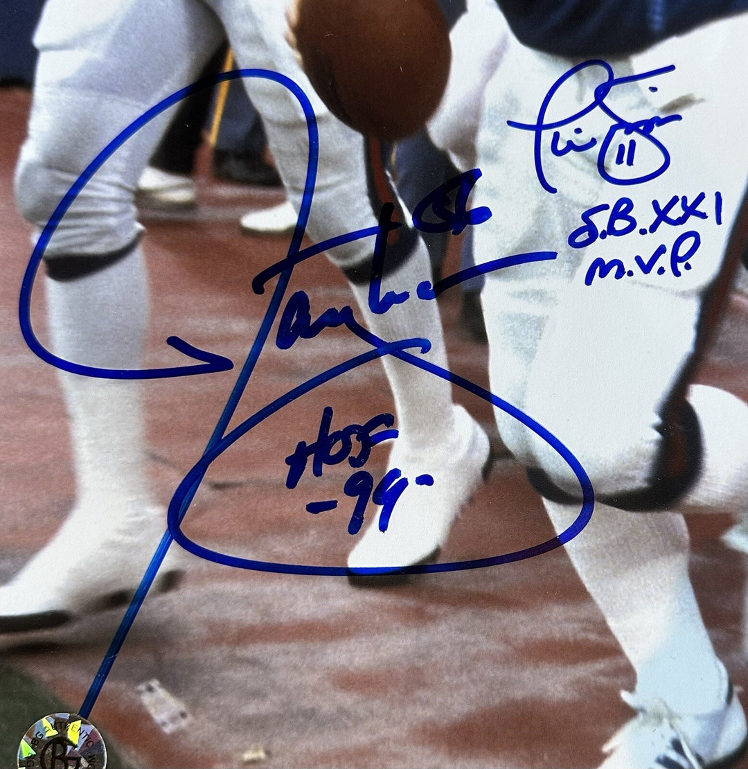 Lawrence Taylor Parcells Simms 1986 NY Giants signed 16x20 photo Framed BAS /50