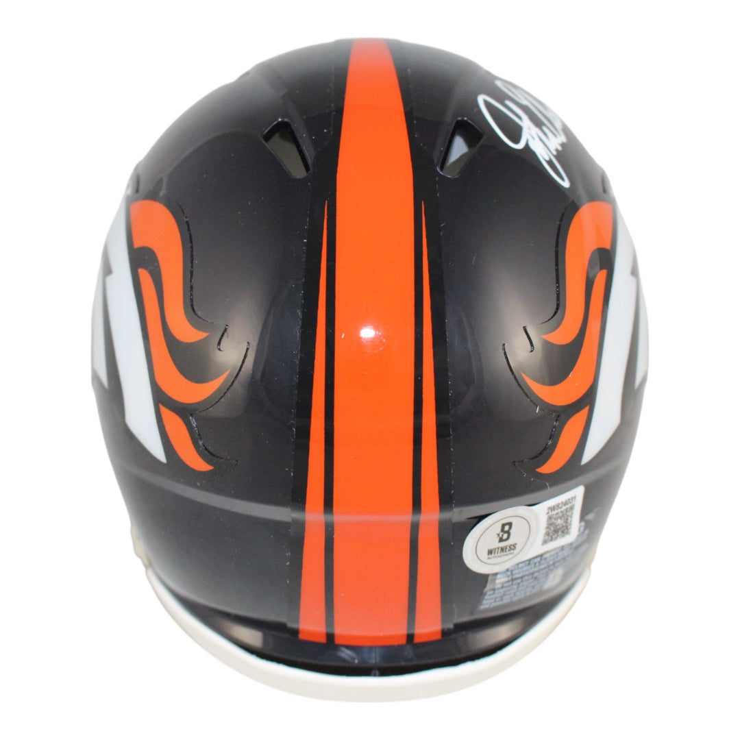 John Elway Signed Denver Broncos 97-23 Speed Mini Helmet Beckett 50994