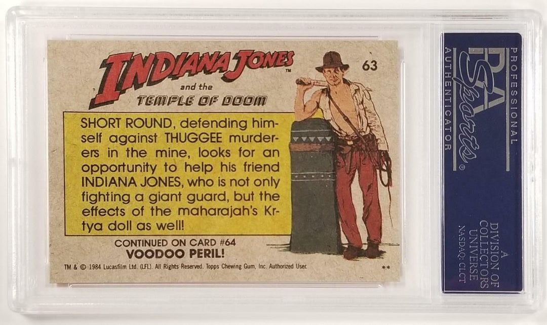 Jonathan Ke Quan signed 1984 Topps Indiana Jones #63 Short's Chance Card ~ PSA