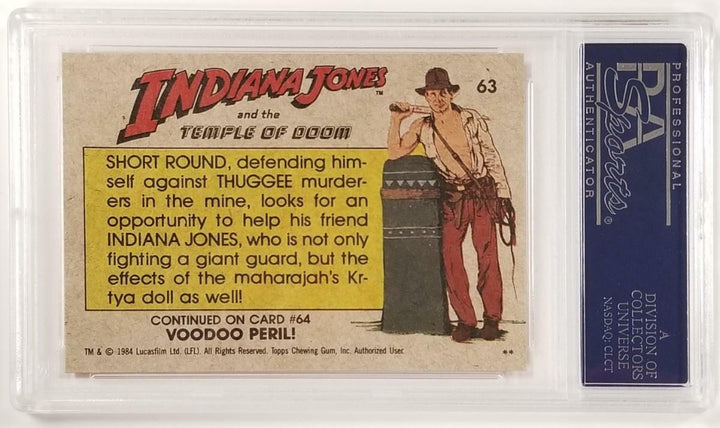 Jonathan Ke Quan signed 1984 Topps Indiana Jones #63 Short's Chance Card ~ PSA