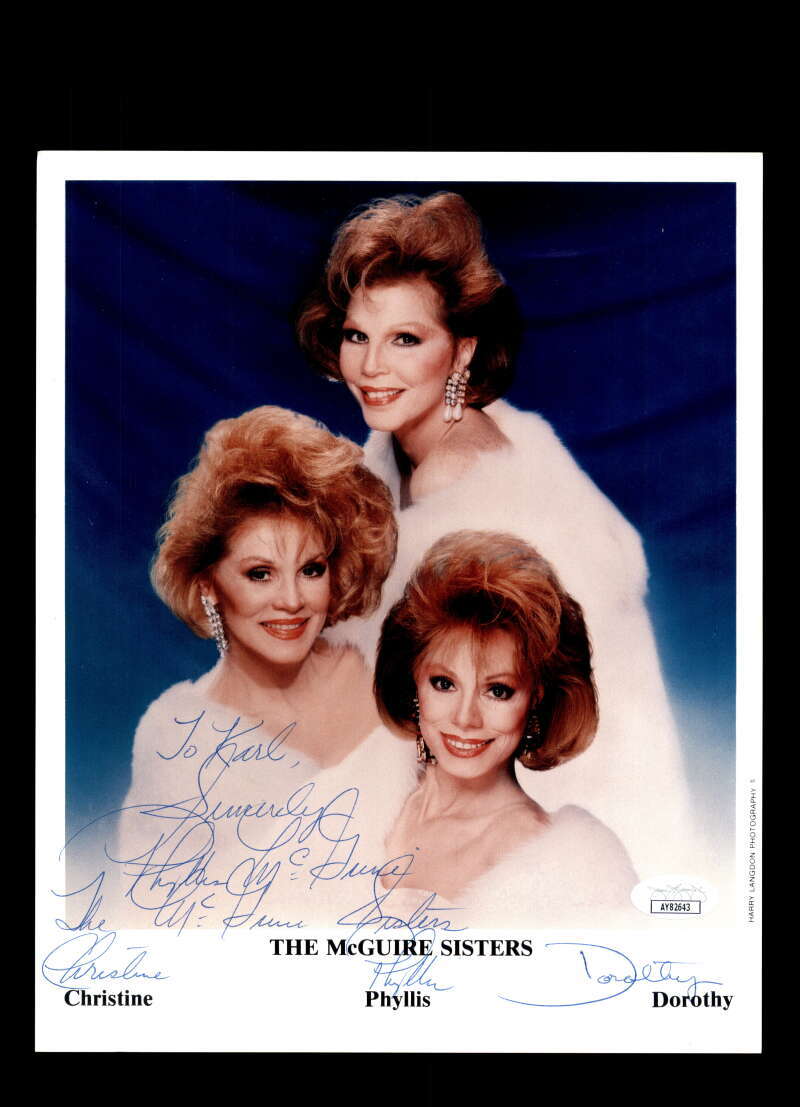 Christine Phyllis Dorothy McGuire JSA Coa Signed 8x10 Photo Autograph
