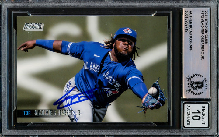 Vladimir Guerrero Jr. Signed 2021 Stadium Club Card #172 Toronto Blue Jays