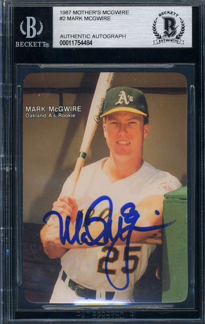 Mark McGwire Beckett Signed 1987 Mothers Cookies Rookie Autograph