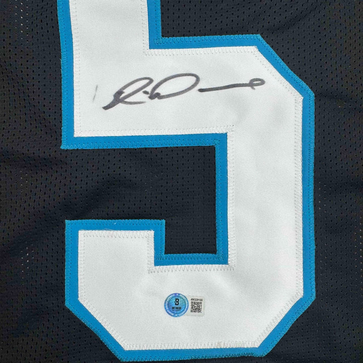 Autographed/Signed Rico Dowdle Carolina Black Football Jersey Beckett BAS COA