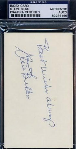 Steve Bilko Psa/dna Signed 3x5 Index Card Certified Authentic Autograph