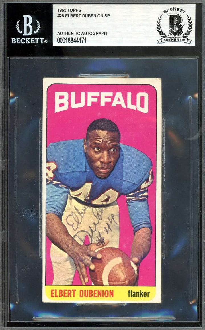 Elbert Dubenion Beckett BAS Signed 1965 Topps SP Autograph