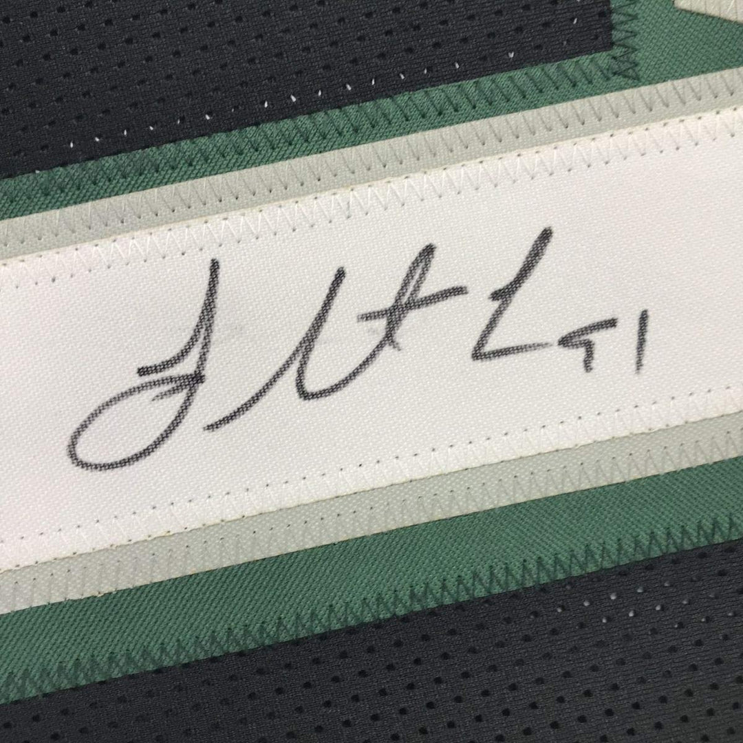Framed Signed Fletcher Cox 35x39 Philadelphia Black Jersey JSA COA