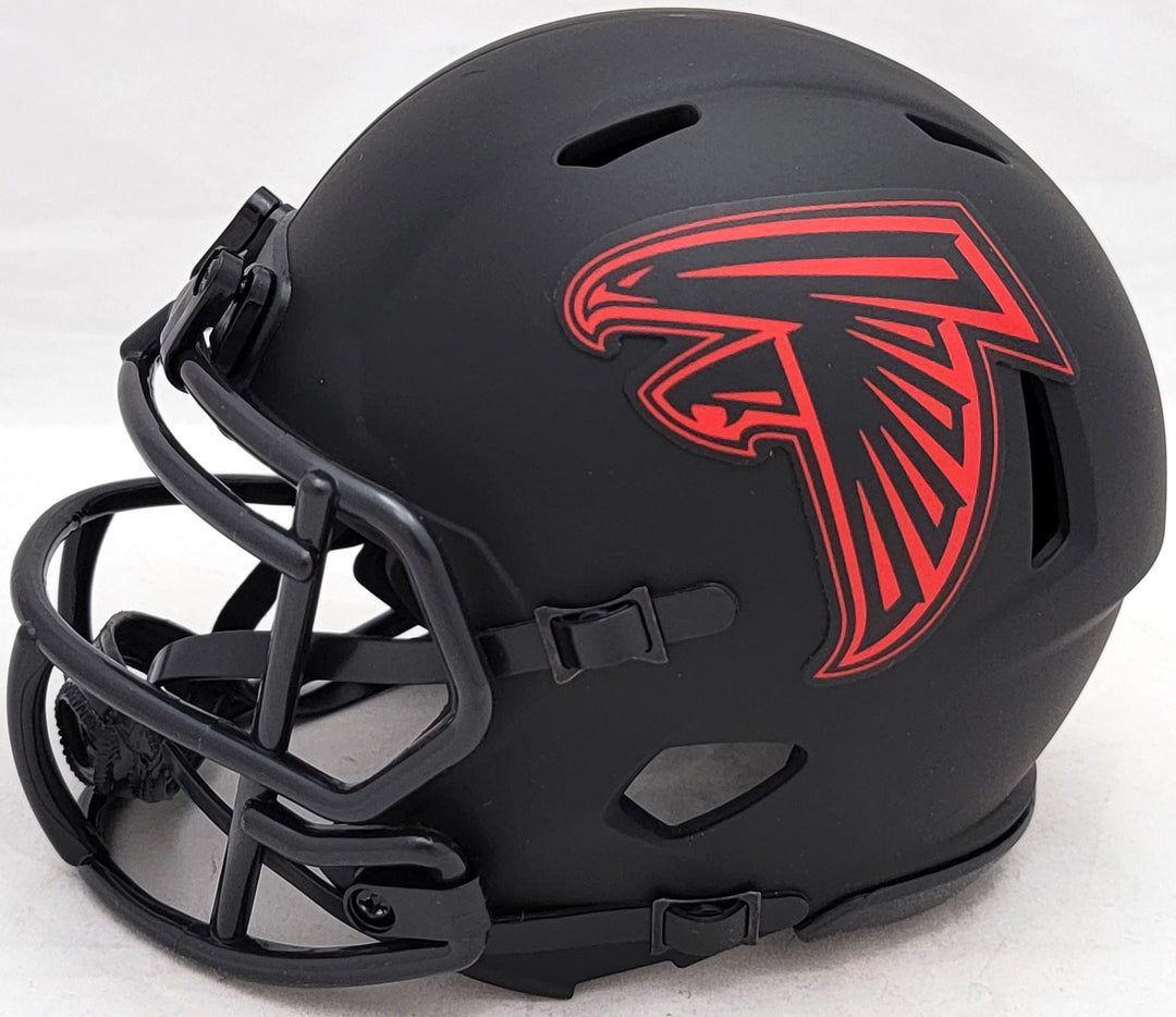 Drake London Signed Atlanta Falcons Eclipse Black Speed Mini Helmet Beckett