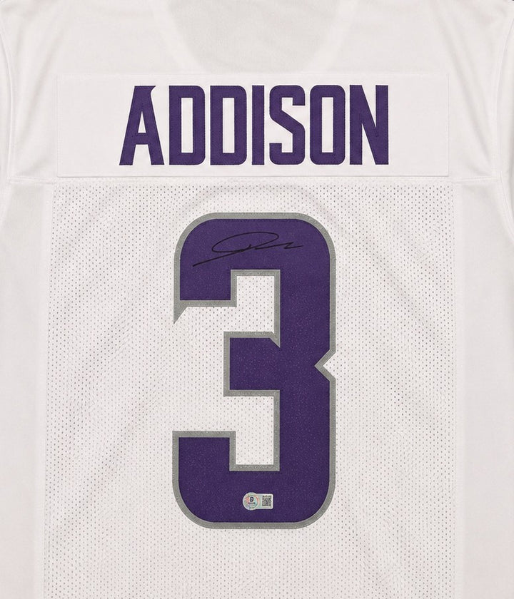 Minnesota Vikings Jordan Addison Signed White Jersey Beckett BAS QR