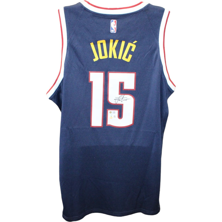 Nikola Jokic Signed Denver Nuggets Nike XL Navy Jersey Beckett 46314