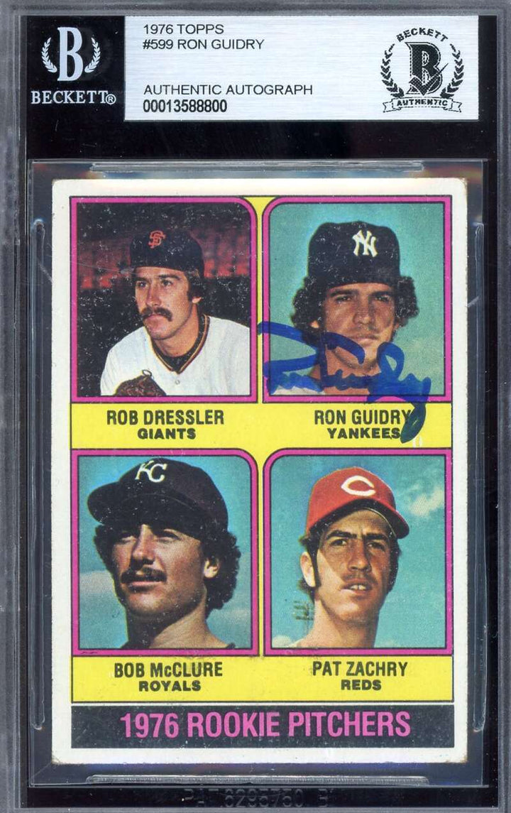 Ron Guidry Beckett BAS Signed 1976 Topps Rookie Autograph