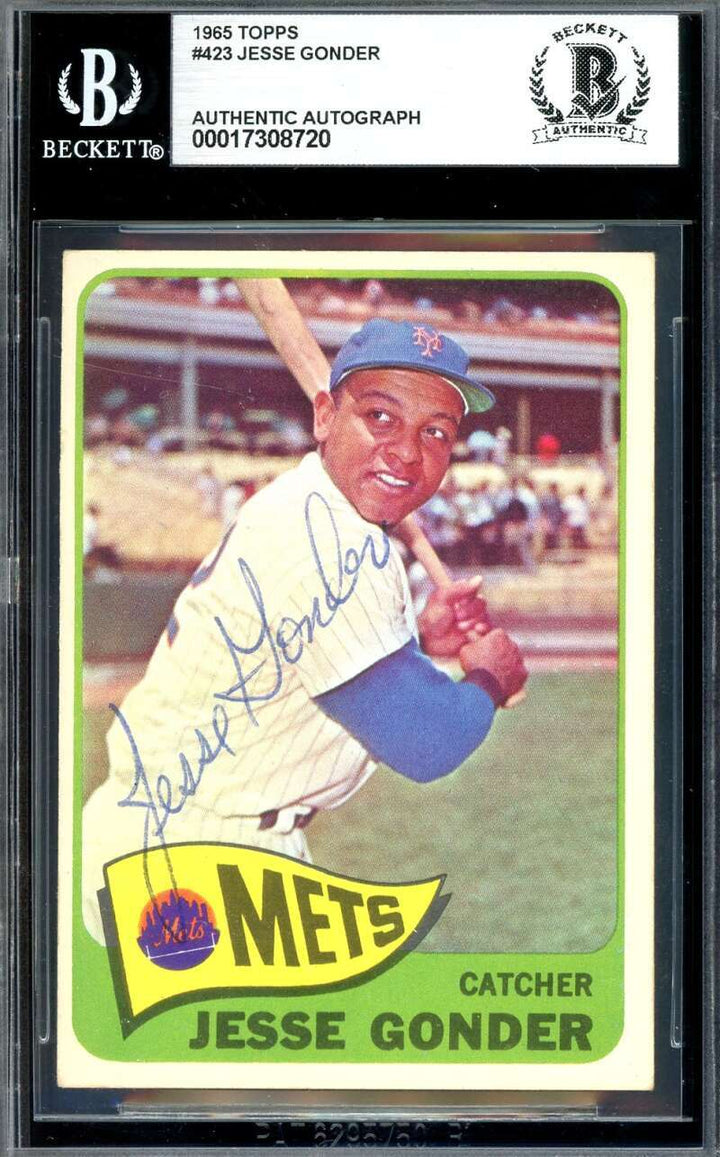 Jesse Gonder Beckett BAS Signed 1965 Topps Autograph