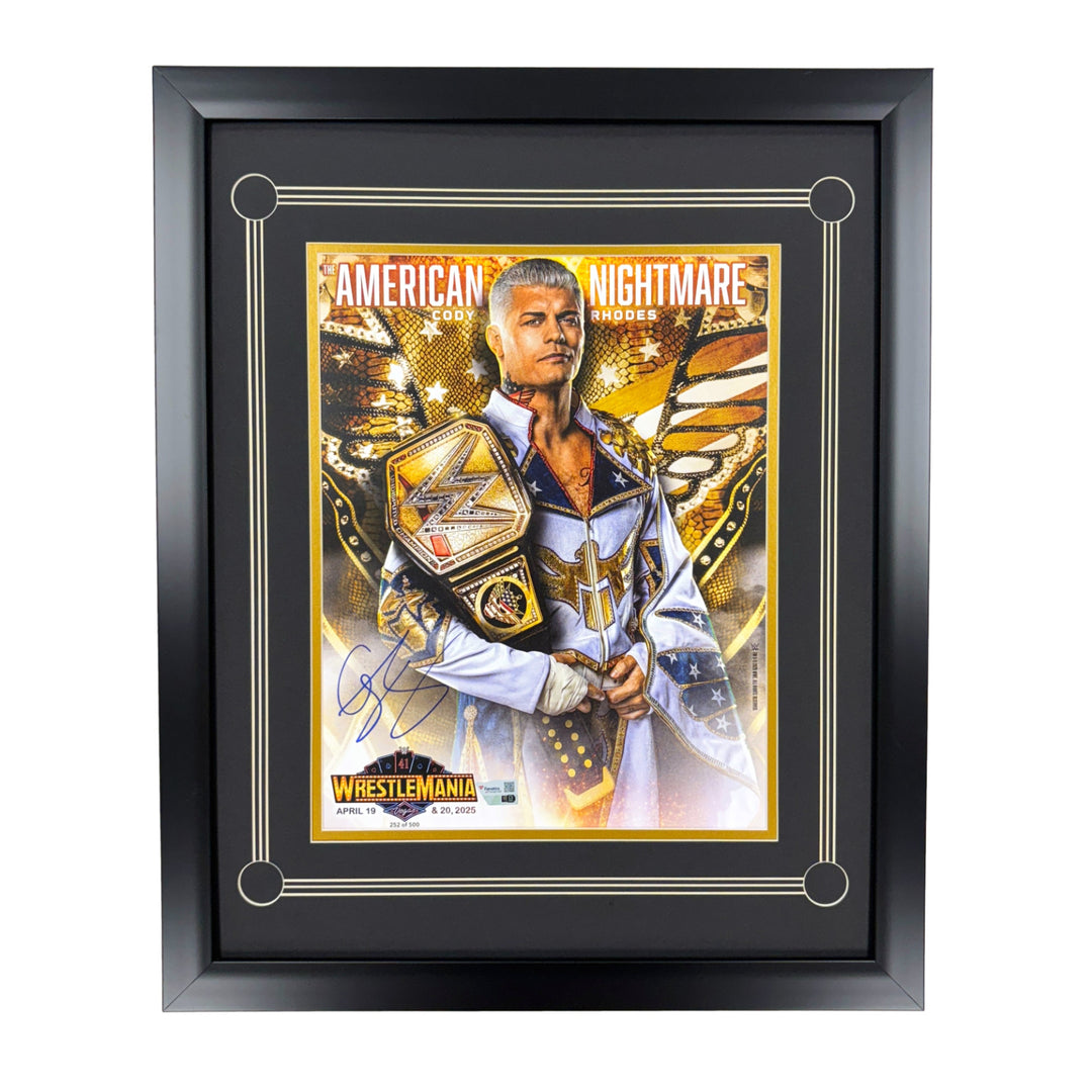 Cody Rhodes Autographed WWE Wrestlemania Vegas 11x14 Photo Framed Fanatics
