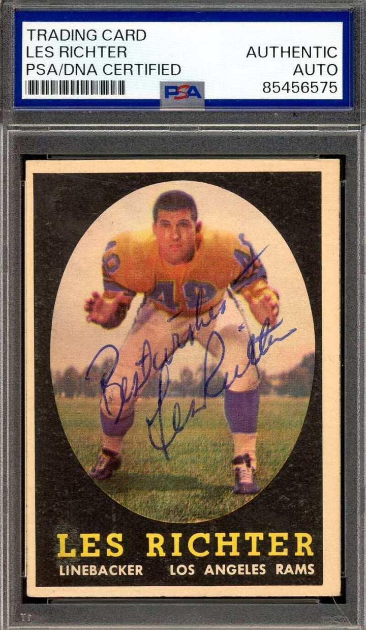 Les Richter PSA DNA Signed 1958 Topps Autographed
