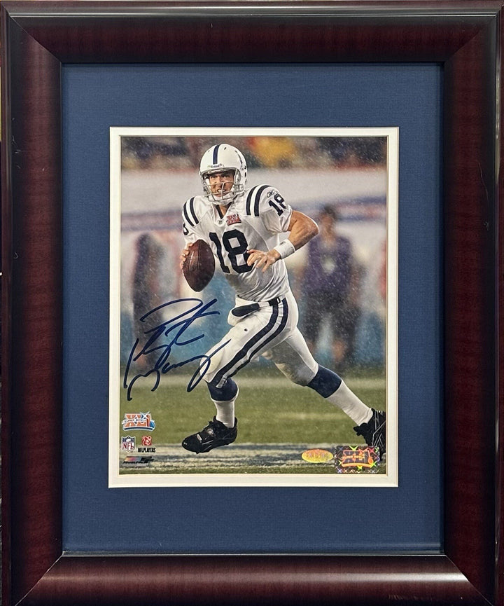 Peyton Manning Colts Signed 8x10 Framed Photo Super Bowl XLI Auto Steiner Coa