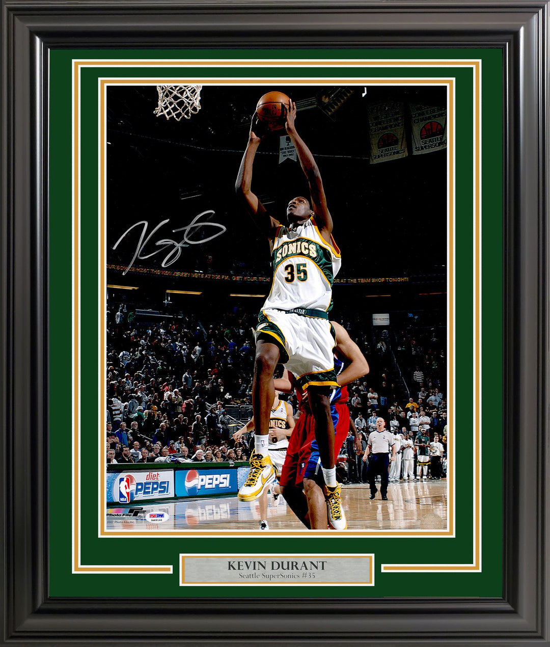 Kevin Durant Signed Framed 16x20 Photo Seattle Supersonics PSA/DNA ITP