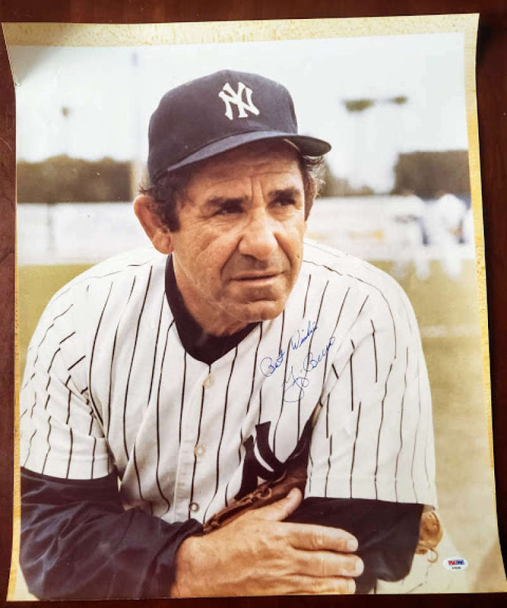 Yogi Berra Psa Dna Coa Autograph 20x24 Photo  Hand Signed Authentic