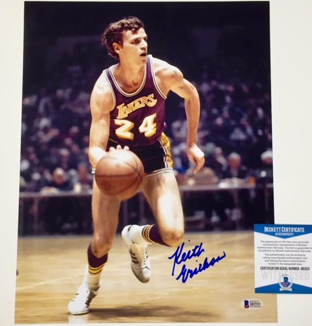 KEITH ERICKSON Autograph 1972 LAKERS Signed 11x14 Photo BAS Beckett Witness COA