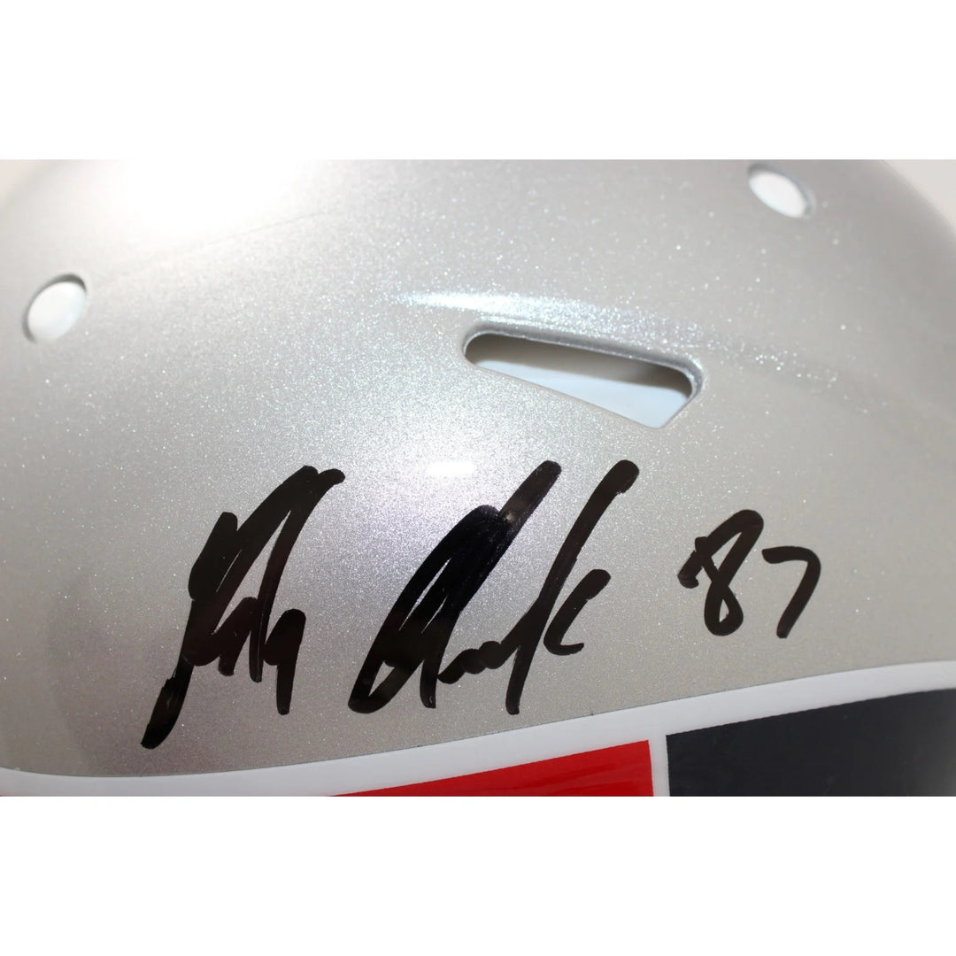 Rob Gronkowski Autographed New England Patriots Pro Helmet Beckett WIT 58325