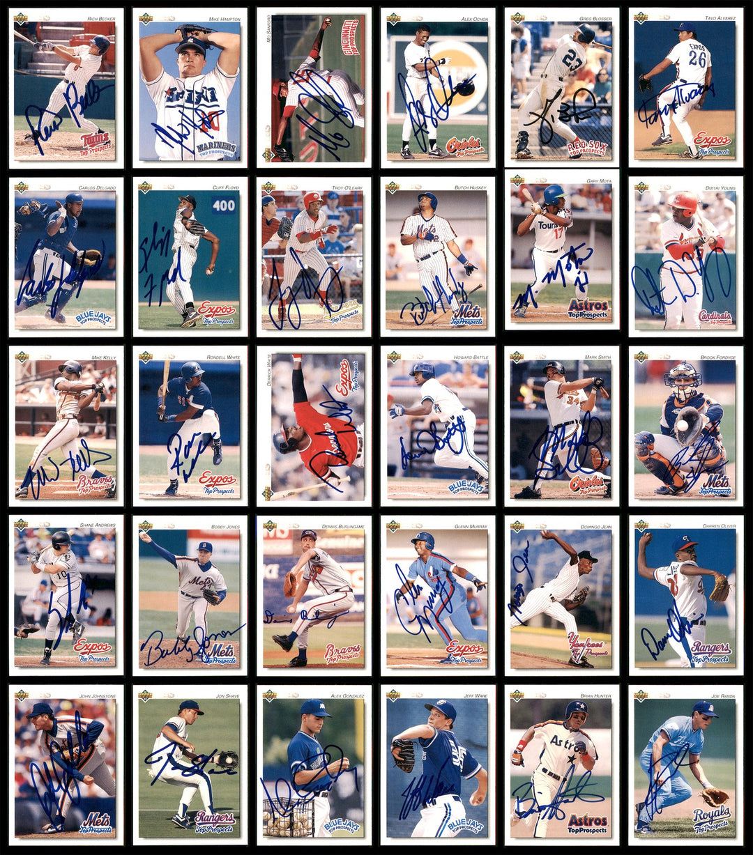 1992 Upper Deck Minor League Baseball Autographed Signed Cards Lot Of 123