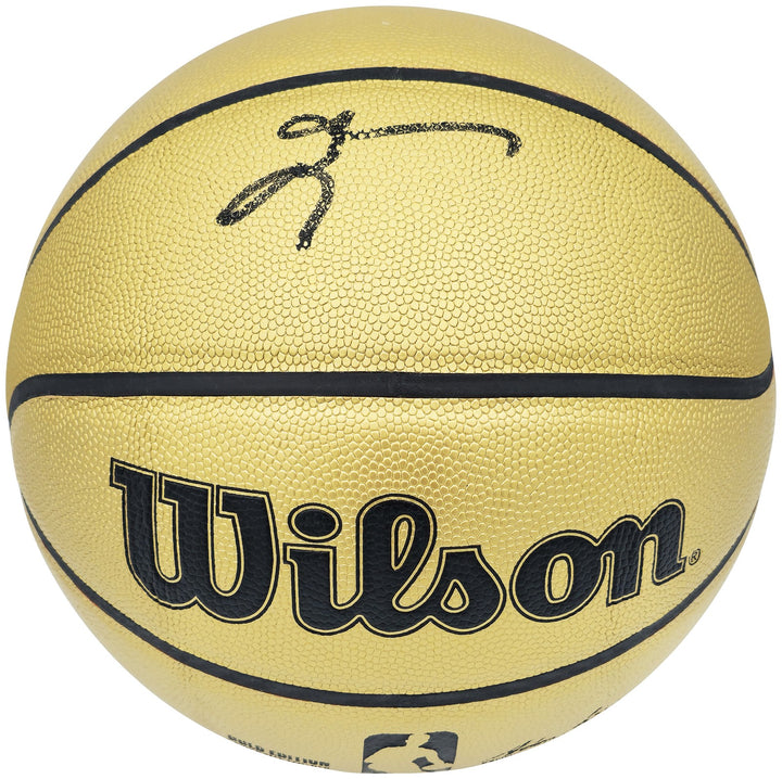 Allen Iverson Signed Gold Edition Composite Leather Basketball 76ers Beckett Wit