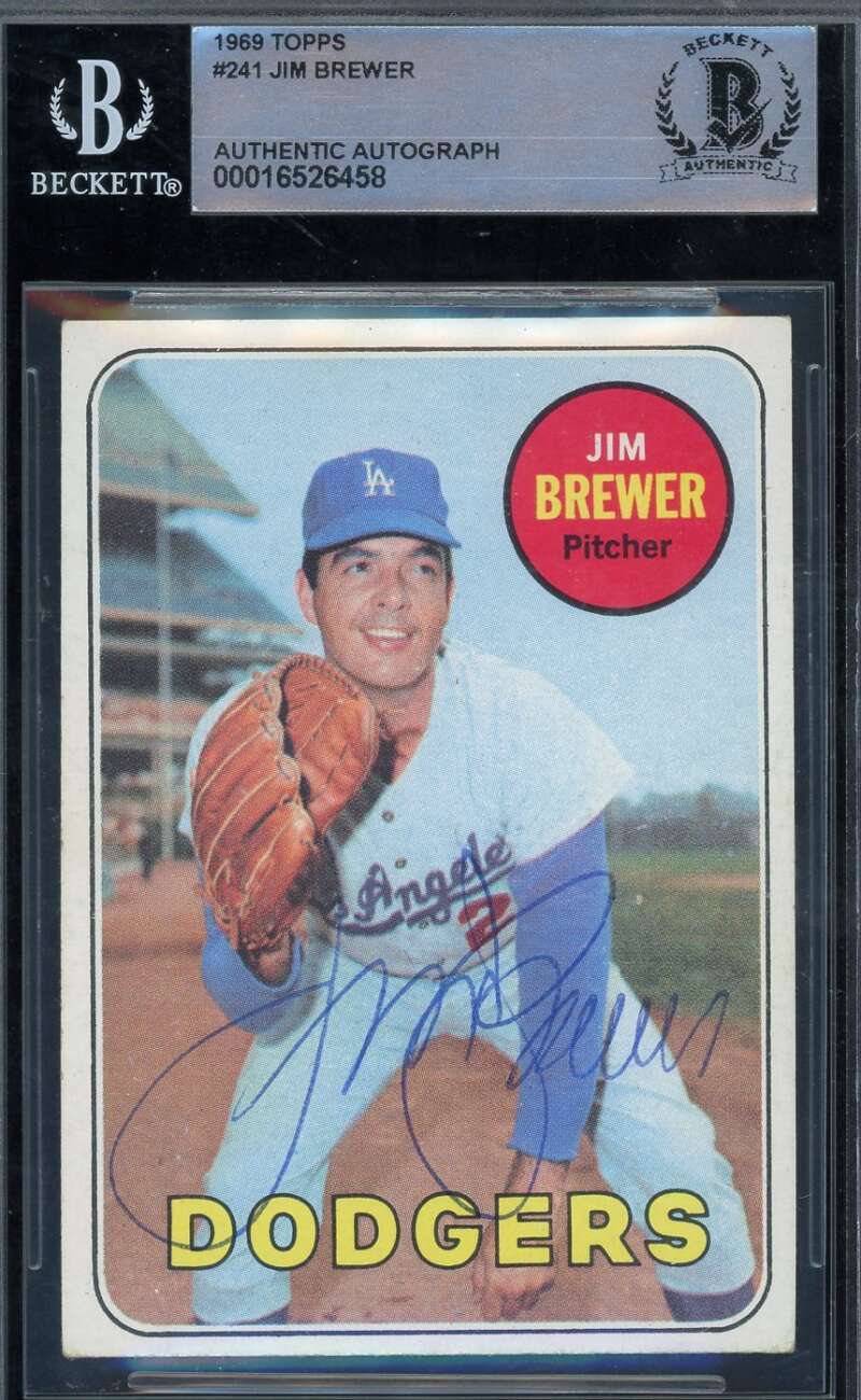 Jim Brewer Beckett BAS Signed 1969 Topps Autograph