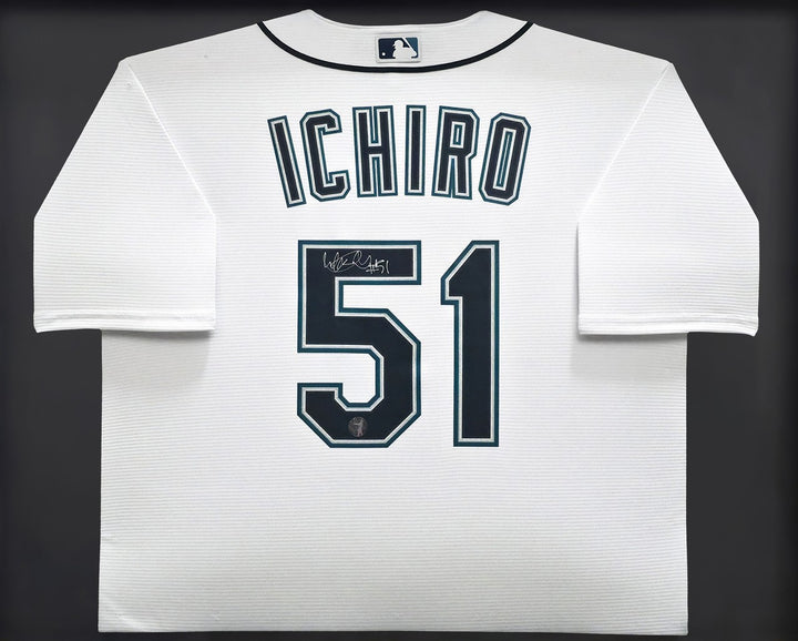 Seattle Mariners Ichiro Suzuki Signed Framed White Nike Jersey IS Holo
