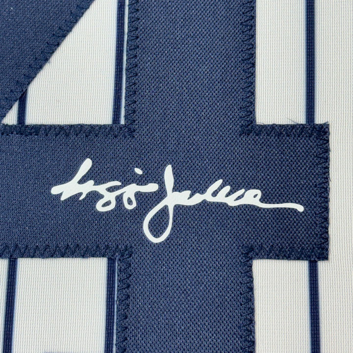 Framed Facsimile Autographed Reggie Jackson 35x39 New York Reprint Jersey