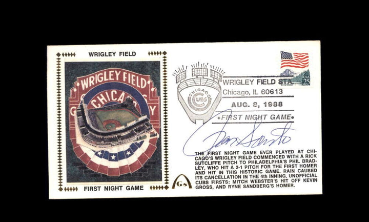 Ron Santo PSA DNA Signed 1988 First Day Cover Cache FDC Wrigley Night Game Autog