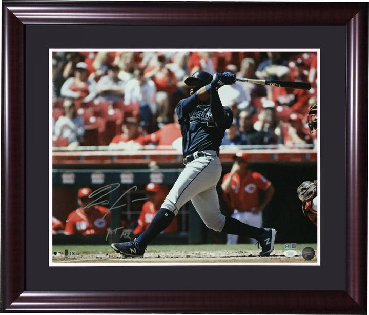 Ronald Acuna Braves Signed 16x20 Photo INS 1st HR Framed Mint Autograph JSA COA
