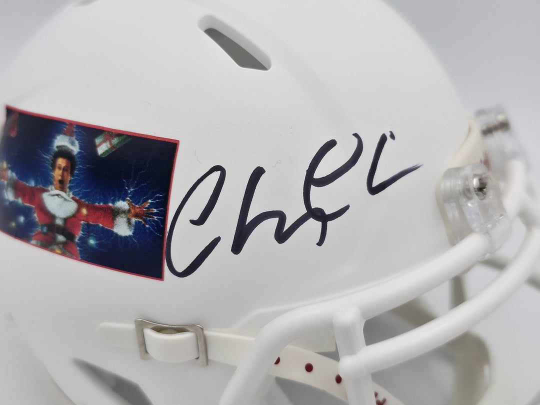 Chevy Chase Signed Christmas Vacation White Speed Mini Helmet Beckett