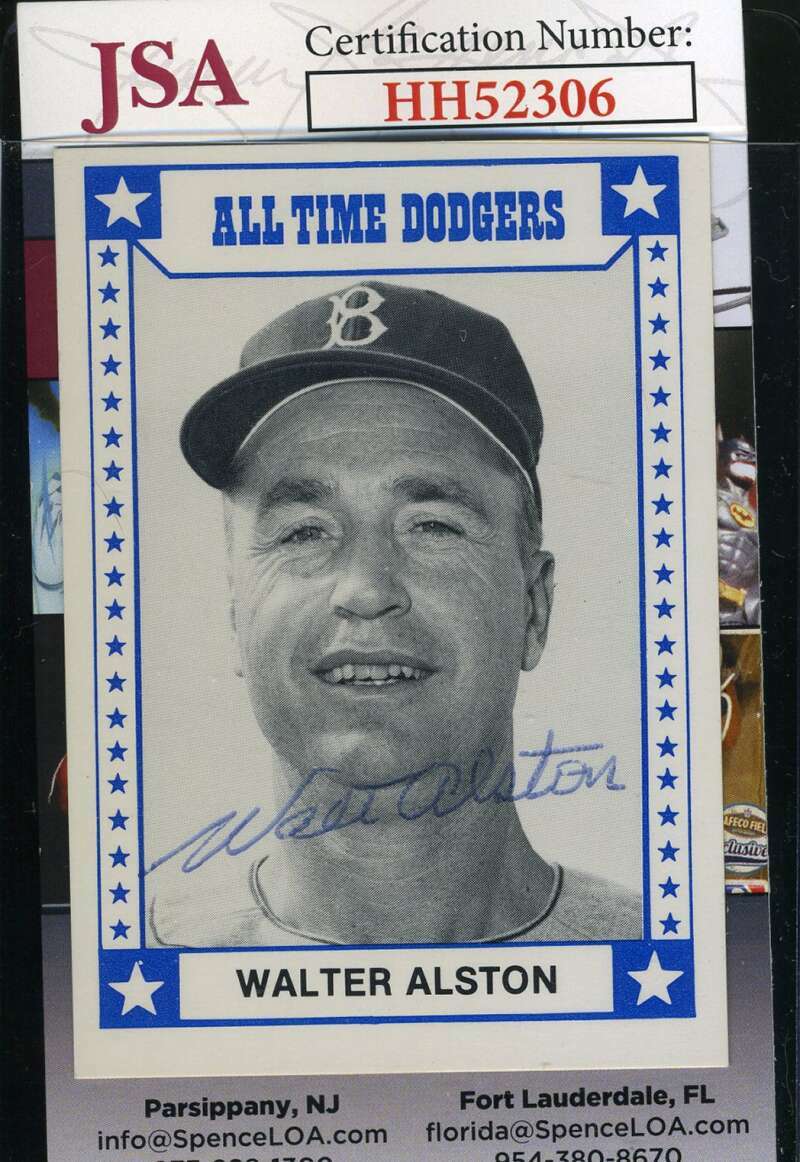 Walter Alston 1980 Tcma JSA Coa Autograph Authentic Hand Signed