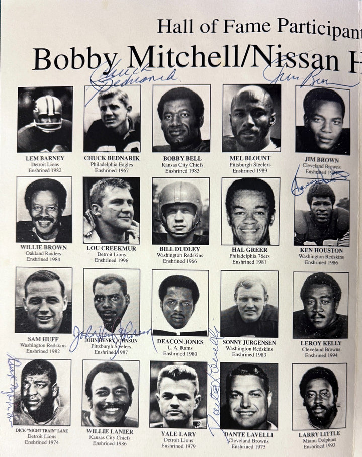 Mitchell 1987 NFL Signed HOF Golf Program 11 sig -Beckett STARR/NAMATH/JIM BROWN