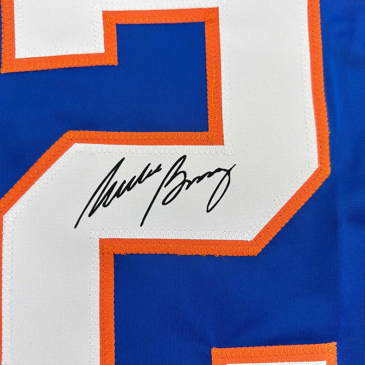 Facsimile Autographed Mike Bossy New York Blue Reprint Jersey Size Men's XL