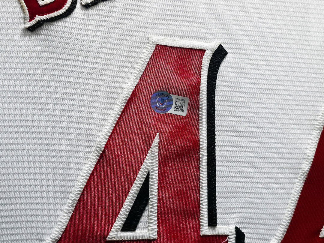 Elly De La Cruz Signed Framed Reds White Nike Jersey Beckett BAS