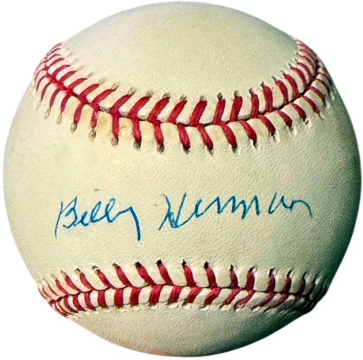 Billy Herman signed RONL Rawlings OFC National League Baseball minor tone - COA