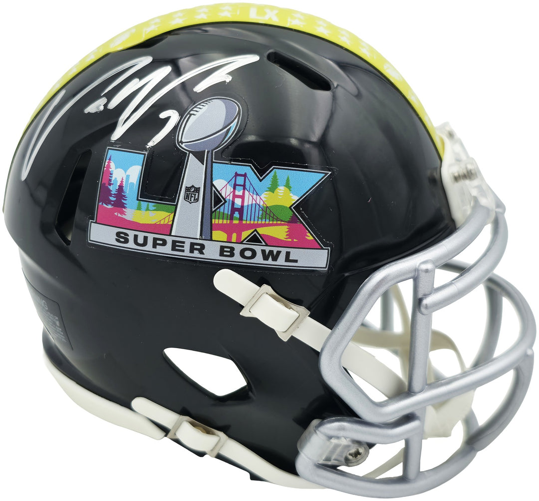Uchenna Nwosu Signed Seahawks Black SB LX Logo Speed Mini Helmet MCS Holo