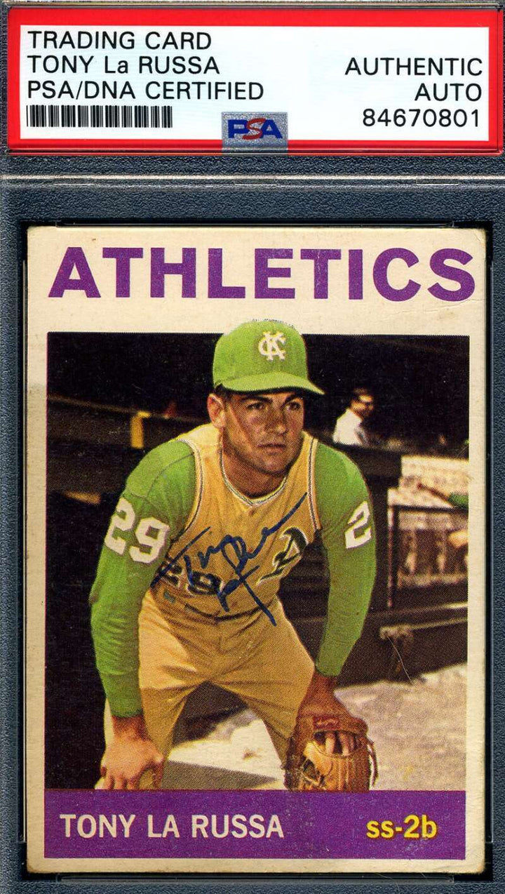 Tony Larussa PSA DNA Signed 1964 Topps Rookie Autograph