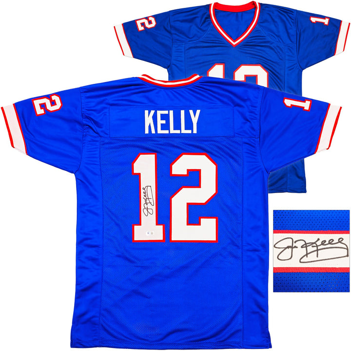 Buffalo Bills Jim Kelly Signed Blue Jersey Beckett Witness