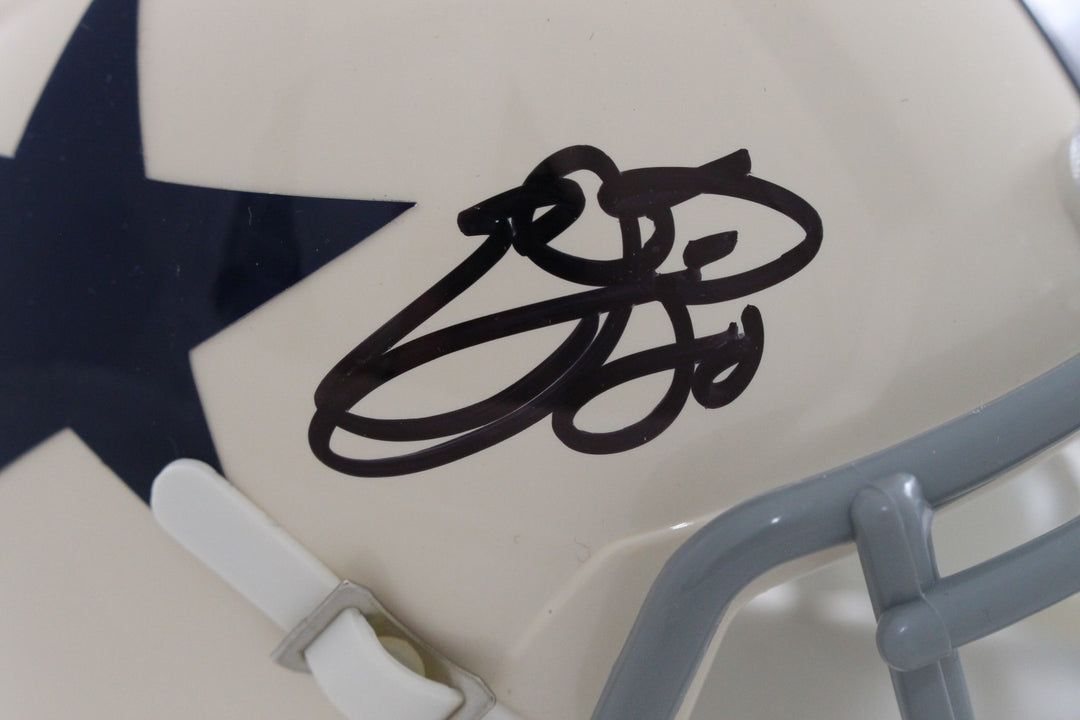 Emmitt Smith Signed Dallas Cowboys Retro Mini Helmet Beckett Witnessed 57536