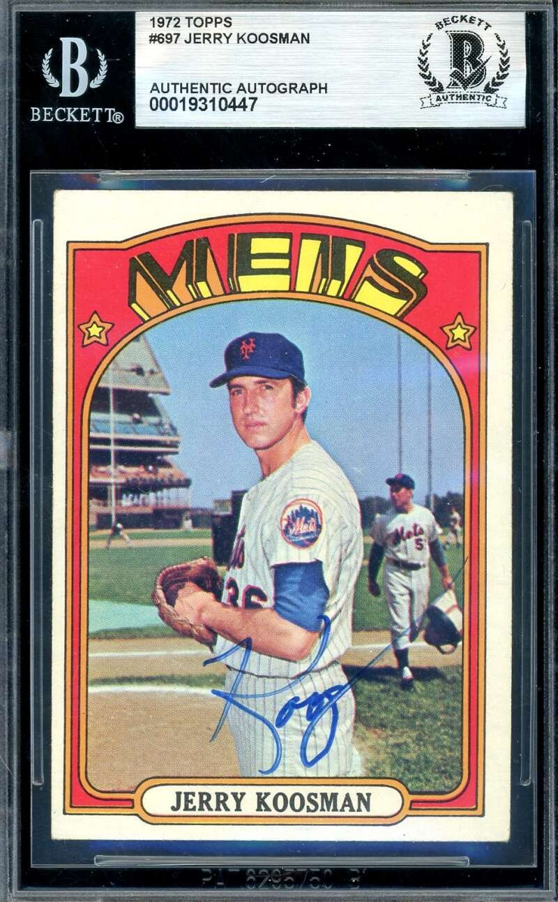 Jerry Koosman Beckett BAS Vintage Signed 1972 Topps High Number Autograph Mets