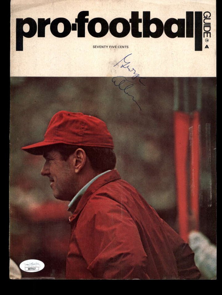 George Allen JSA Autograph Vintage Signed Pro Football Guide Cover