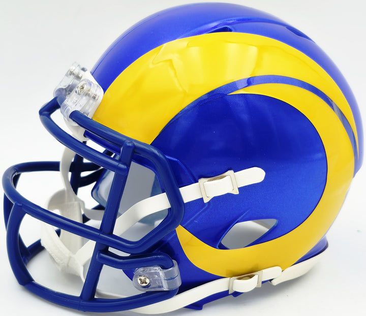 Davante Adams Signed Los Angeles Rams Blue Speed Mini Helmet Beckett Witness