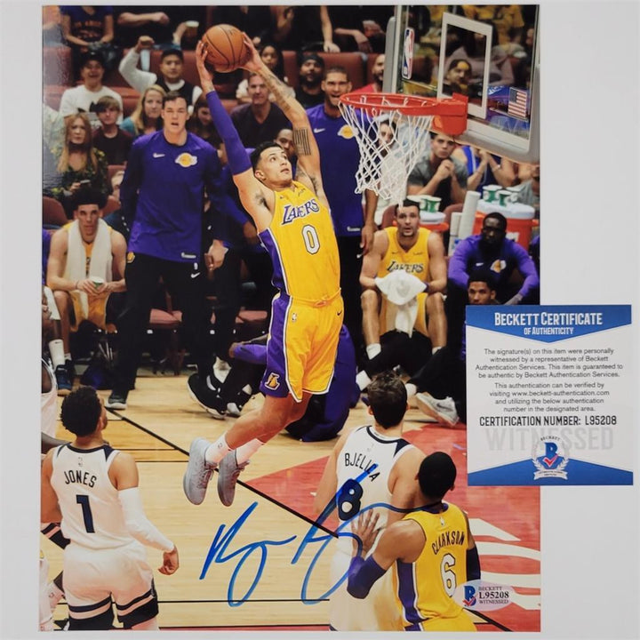 Kyle Kuzma signed Los Angeles Lakers 8x10 Photo autograph ~ Beckett BAS Witness
