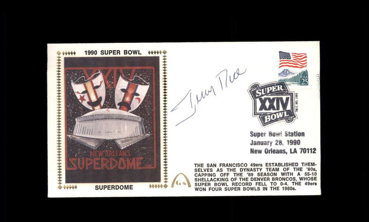 Jerry Rice PSA DNA Signed 1990 First Day Cover Cache FDC Super Bowl Autograph