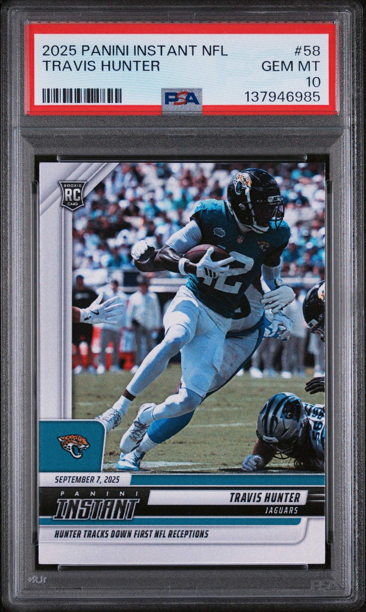 Graded 2025 Panini Instant Travis Hunter #58 Rookie RC Football Card PSA 10