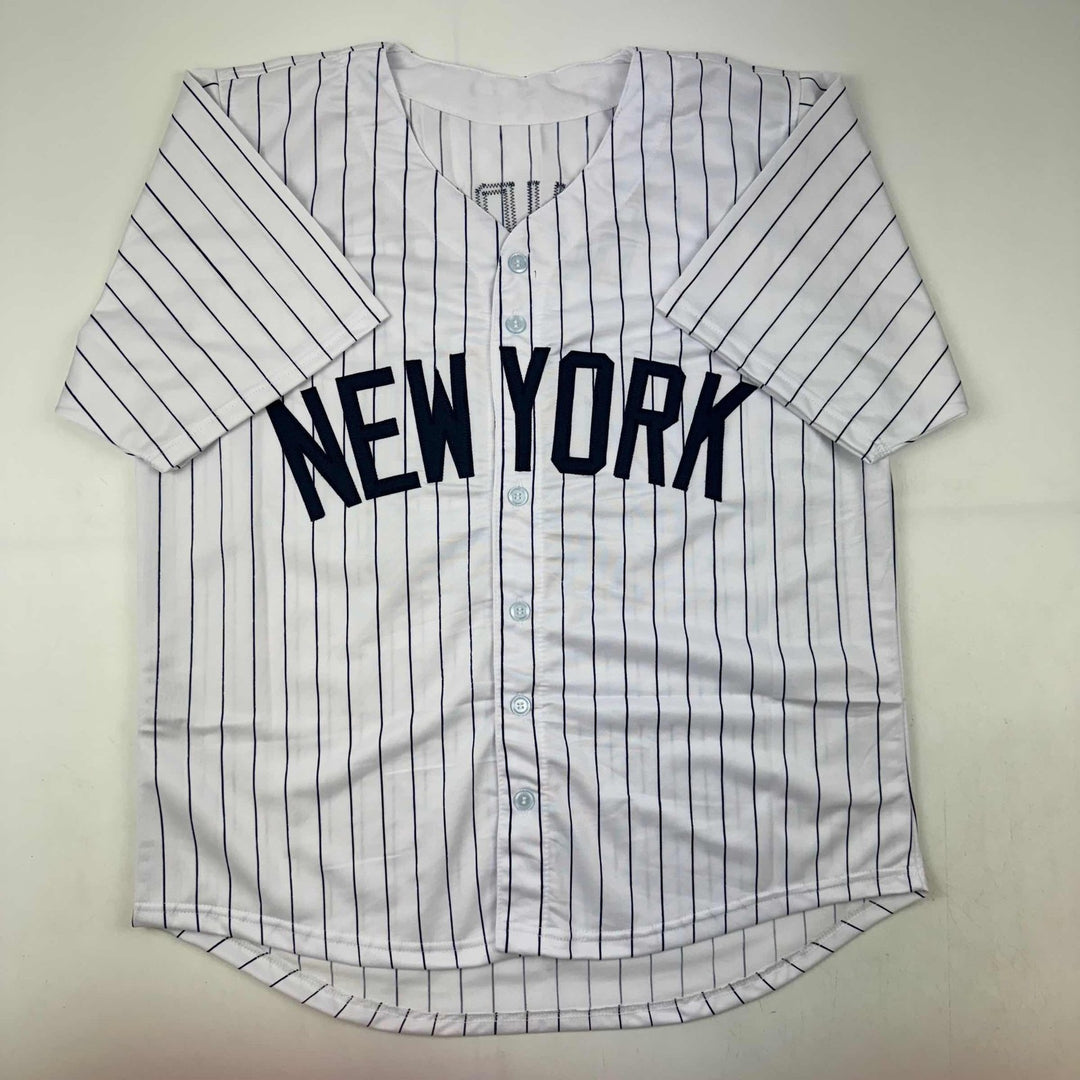 Autographed/Signed Ron Guidry New York Pinstripe Jersey Beckett BAS COA